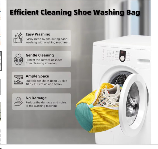 Durable Shoe Washing Machine Bag for All Shoe Types-Yellow with Blue Zipper Idea