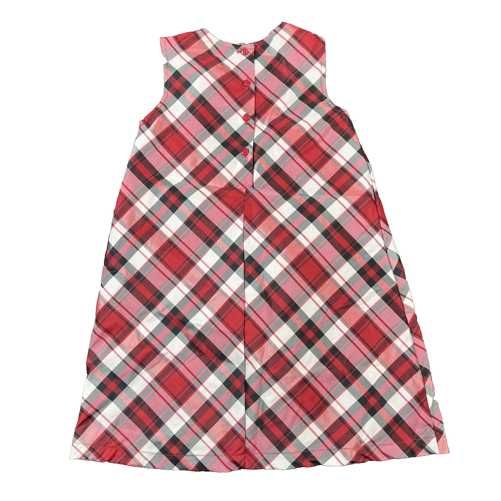 Carter’s Girls Size 6 Red Plaid Taffeta Holiday Dress Christmas Velvet Trim