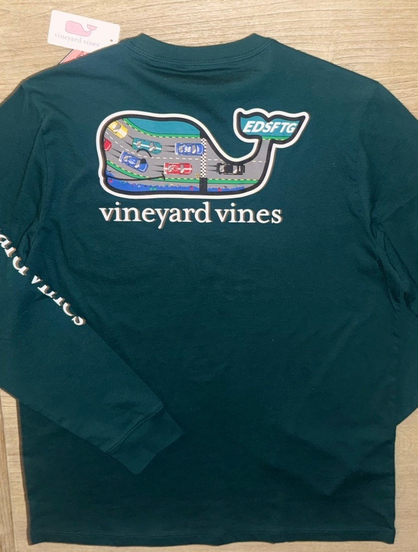 NWT Vineyard Vines T-SHIRT LS RACE TRACK WF PKT TEE TEAL DECOY Boys’ XL 18 New!