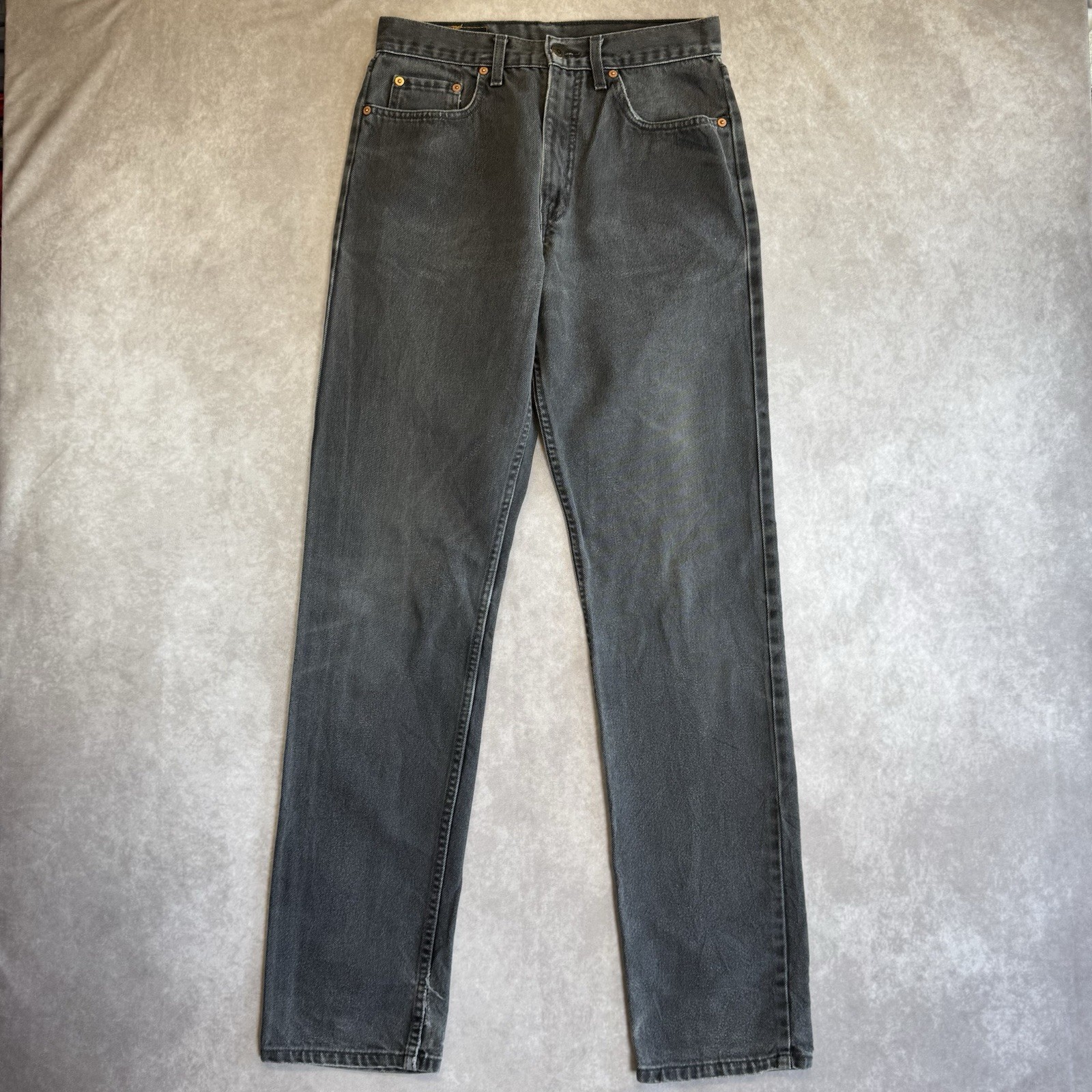 Levi’s 615 Men’s Jeans W30 L34 Black Regular Straight Leg Zip Fly 90s Orange Tab