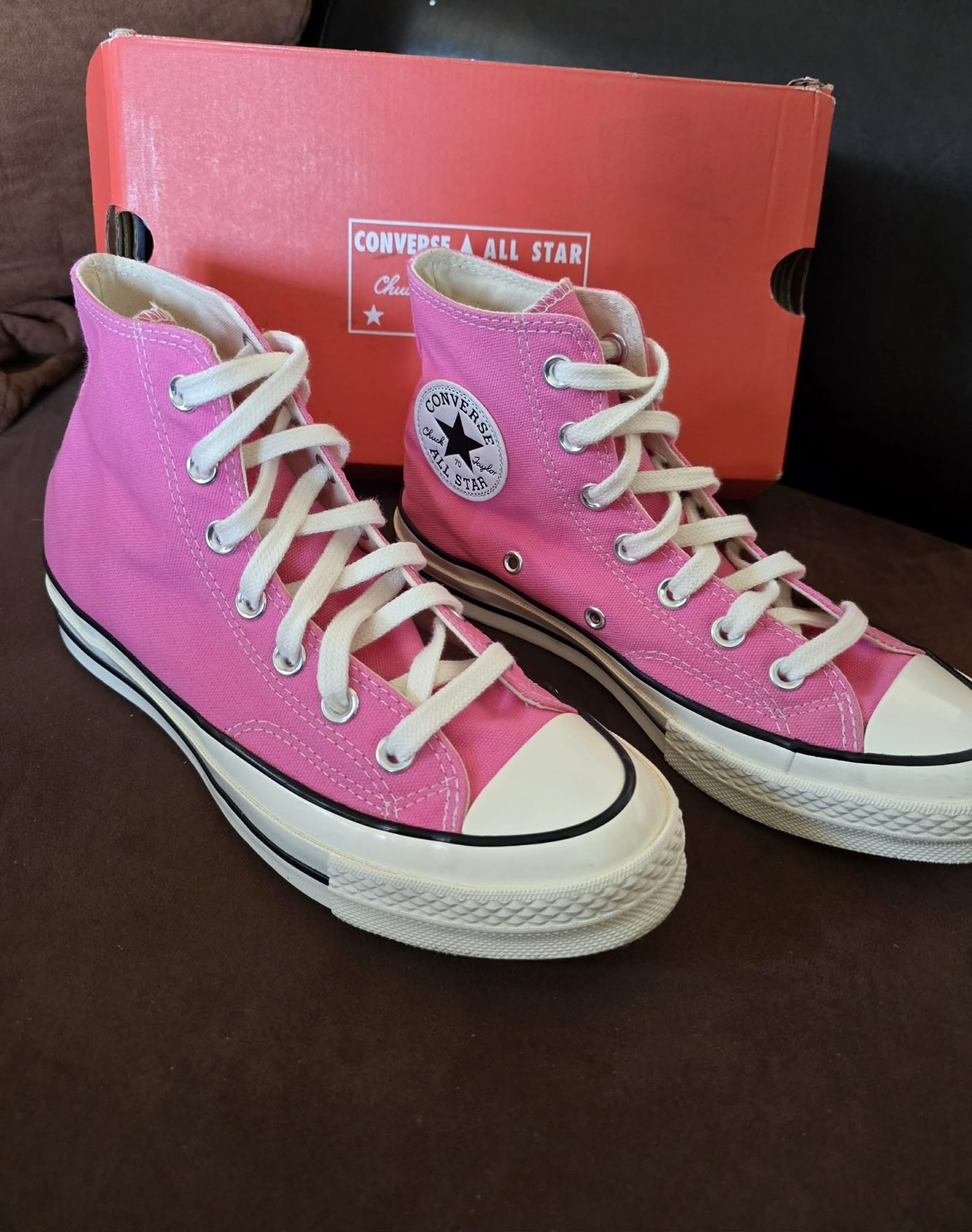 Converse Unisex Adult All Star ’70s High Top Sneakers – Pink, Size Men-5 Women-7