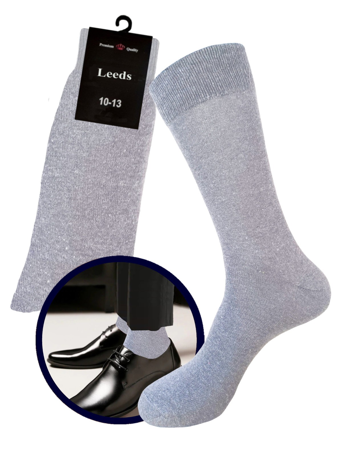 3-1 Pk NATURAL COTTON Dress Socks First Quality TRUE TO SIZE 10-13 Multicolor