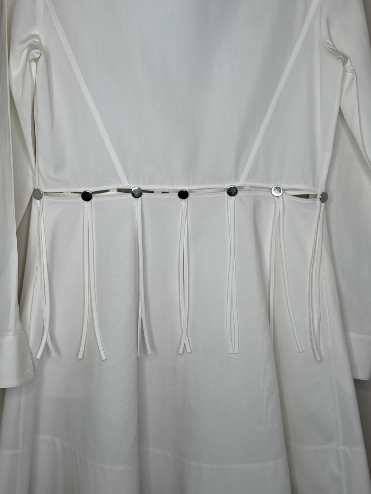 Alexander Wang Cotton Poplin Shirtdress White Size 10 Buttoned Cutout