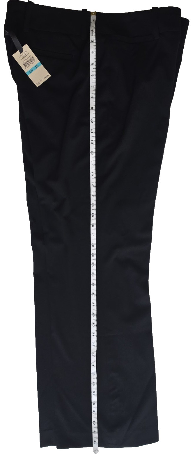Emaline Dress Pants Womens Size 16 Slacks Signature Fit Black Wide Leg