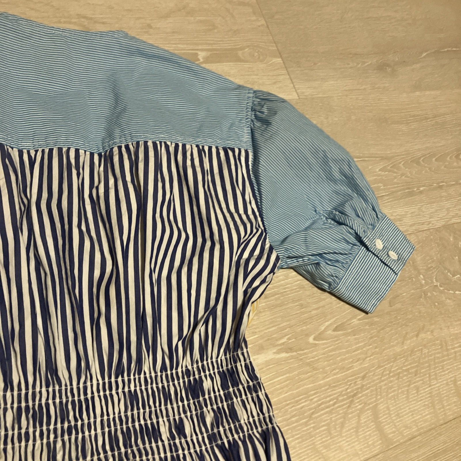 Solid & Striped Solid & Striped The Delilah Shirt Dress Mixed Stripe Read Deep V