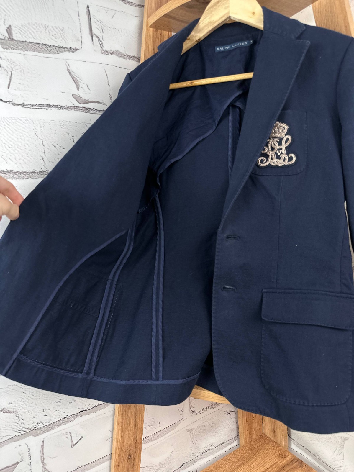 💄Ralph Lauren Navy Blue Stretch Cotton Blazer Jacket Navy SZ 4 (US DUTIES PAID)