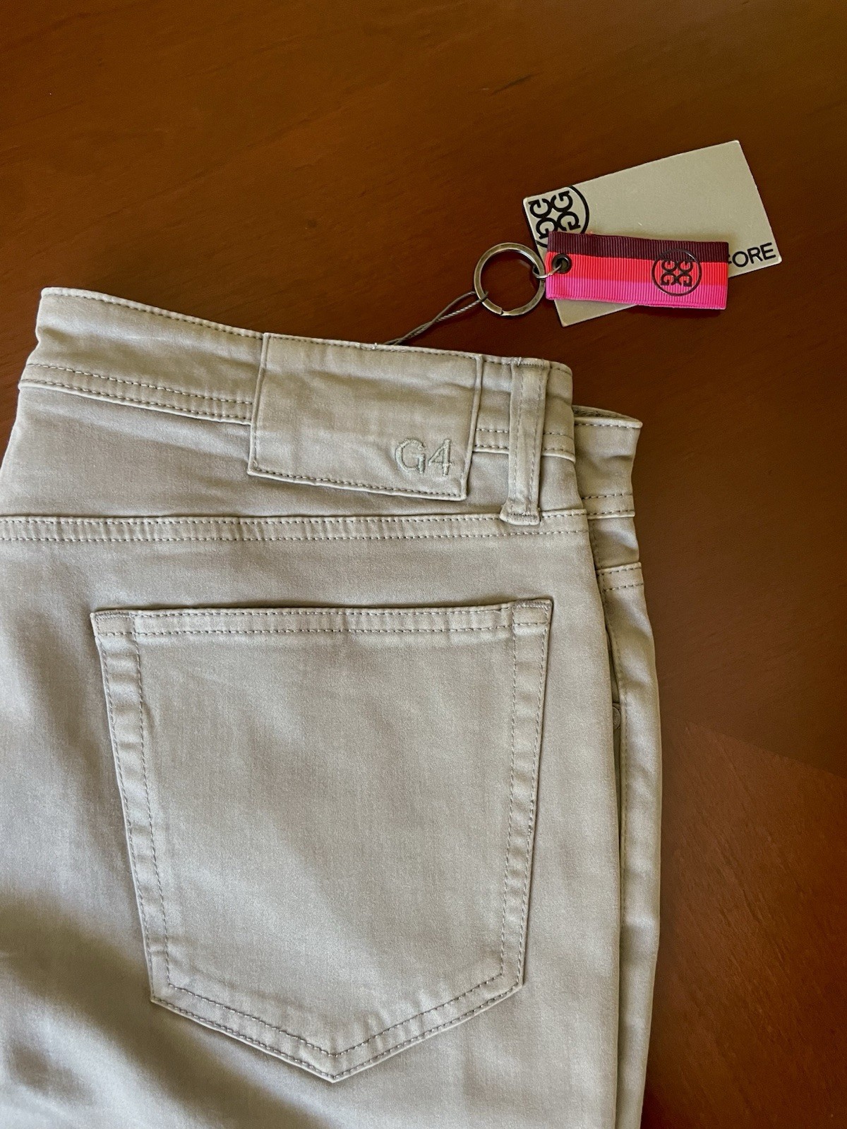 G/FORE Fore Play Men’s Slim Fit Gray Denim Jeans 5-Pocket Logo Mid Rise