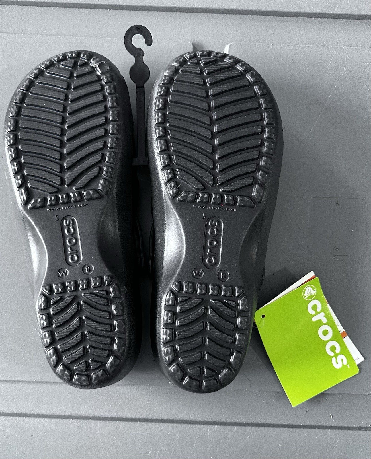 Crocs Women’s Black Classic Clog Sandals US 8 Rubber Slip-On Logo