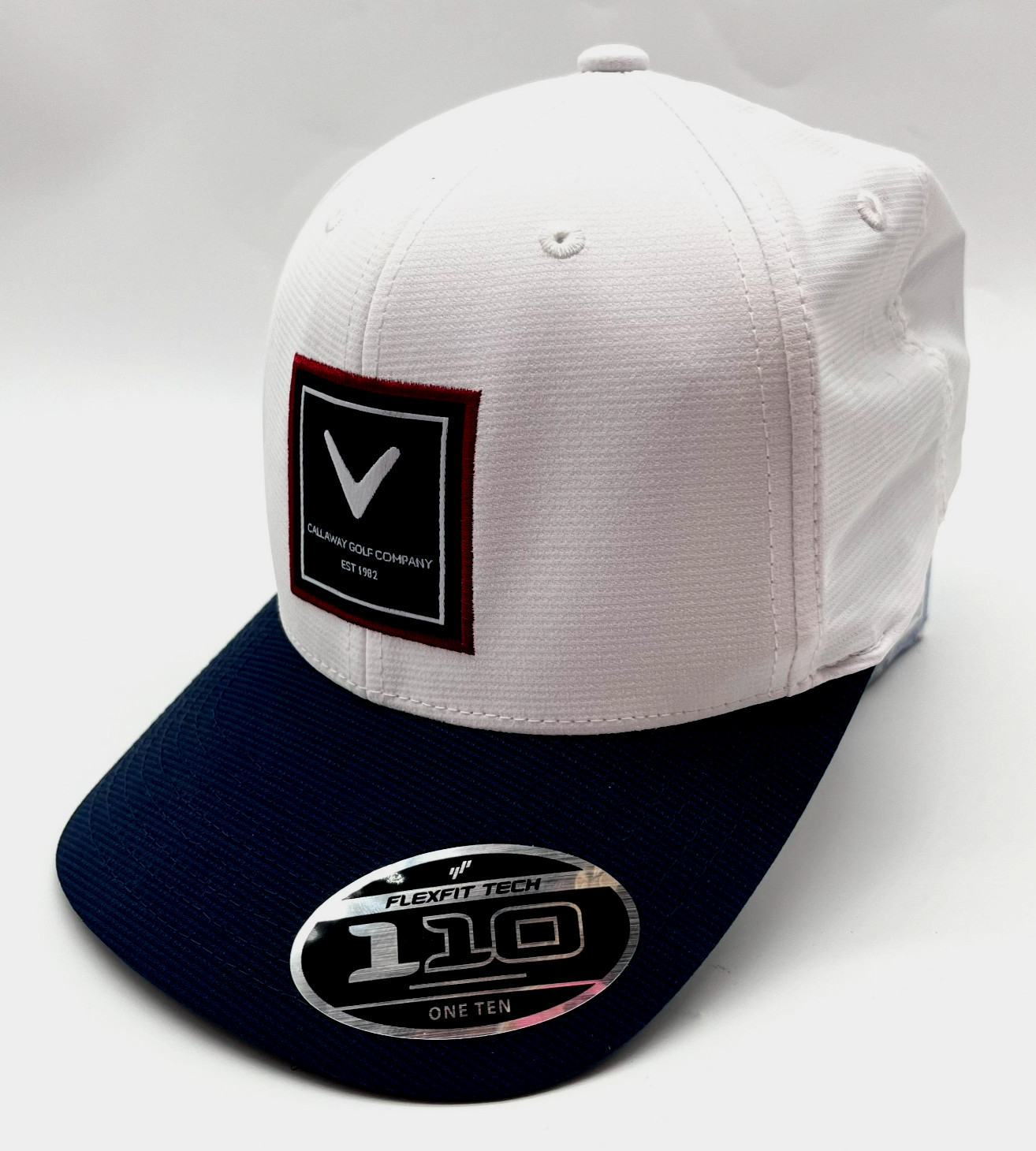 Callaway Rutherford Flexfit Tech Snapback Golf Cap White Navy One Size