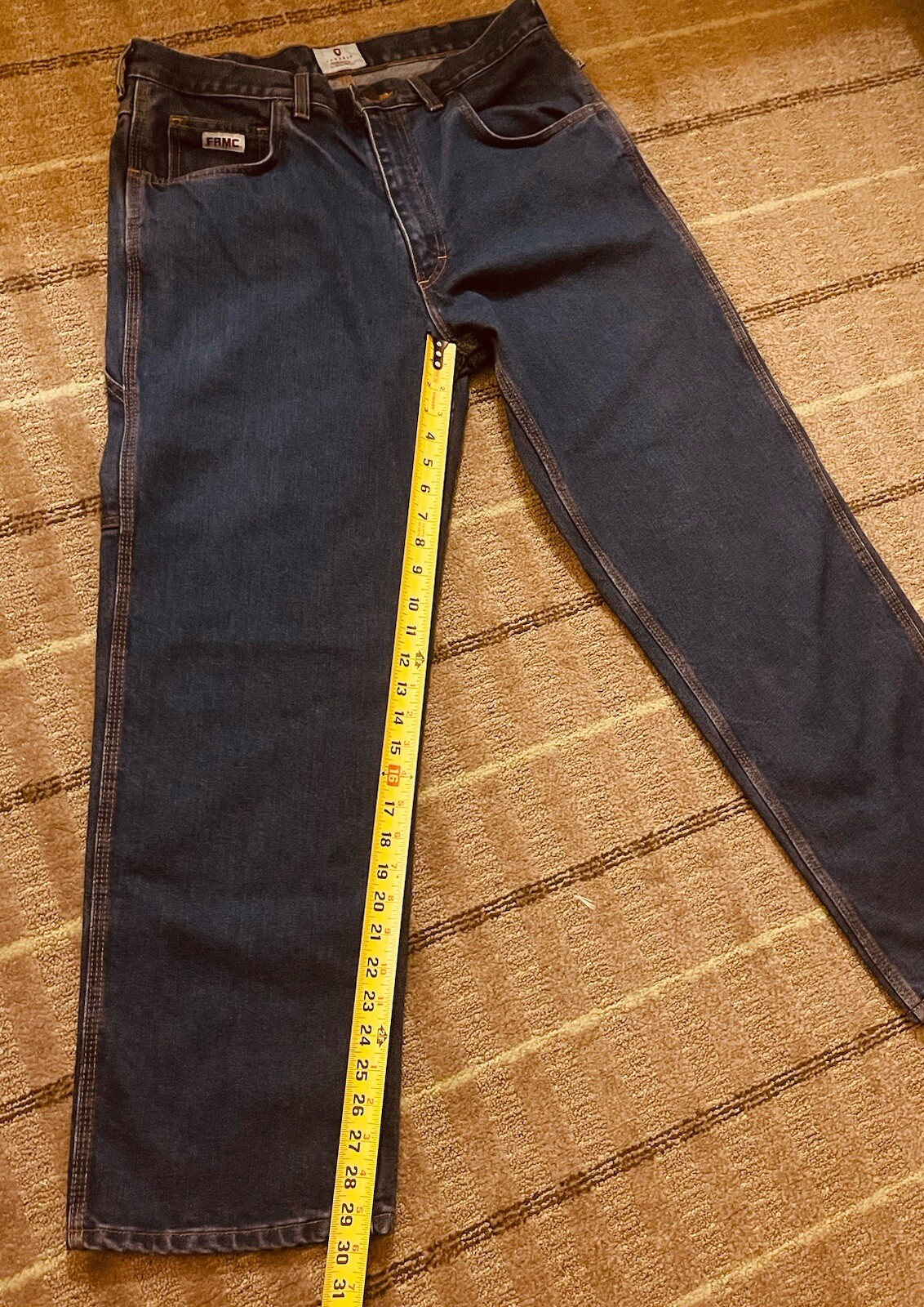 Mens Flame Resistant Jeans Dark Wash Denim Tyndale F290T 35×30 Rare Size NWT