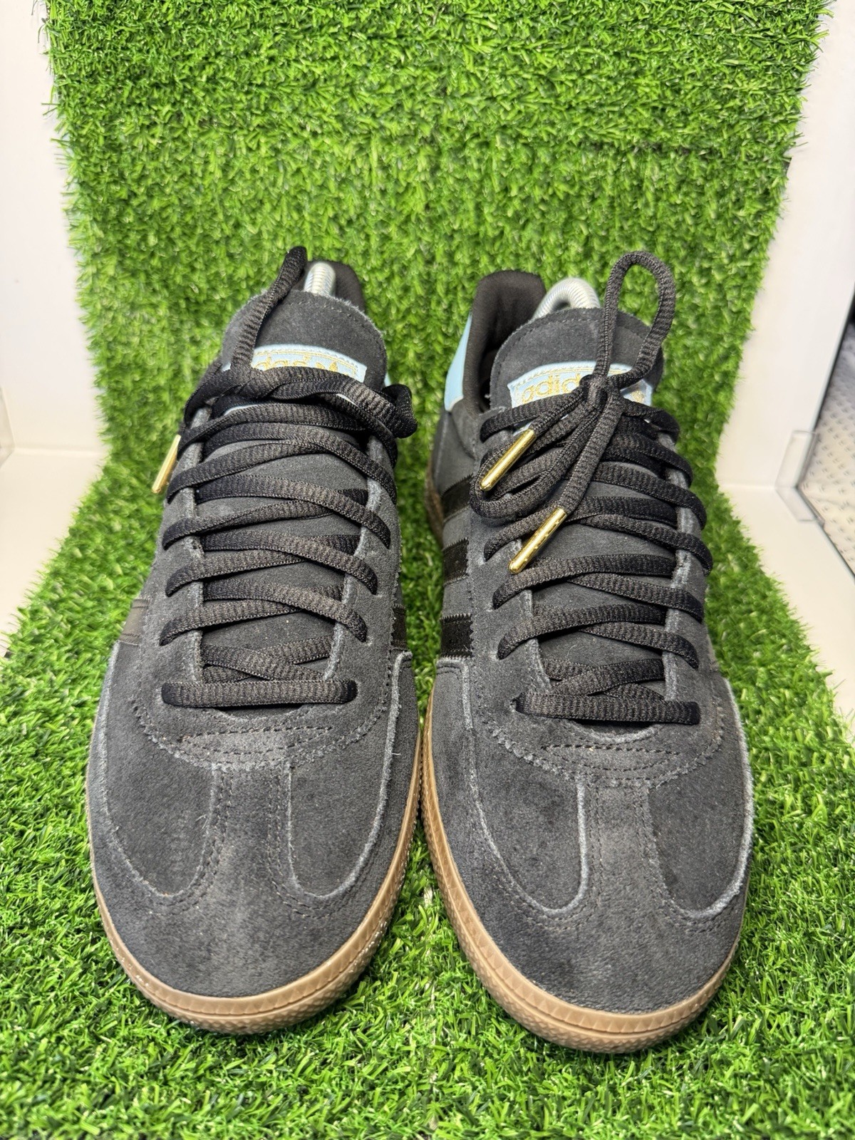 adidas Handball Spezial Low Top Suede Black/Blue/Gold Lace-Up GY5212 w/box