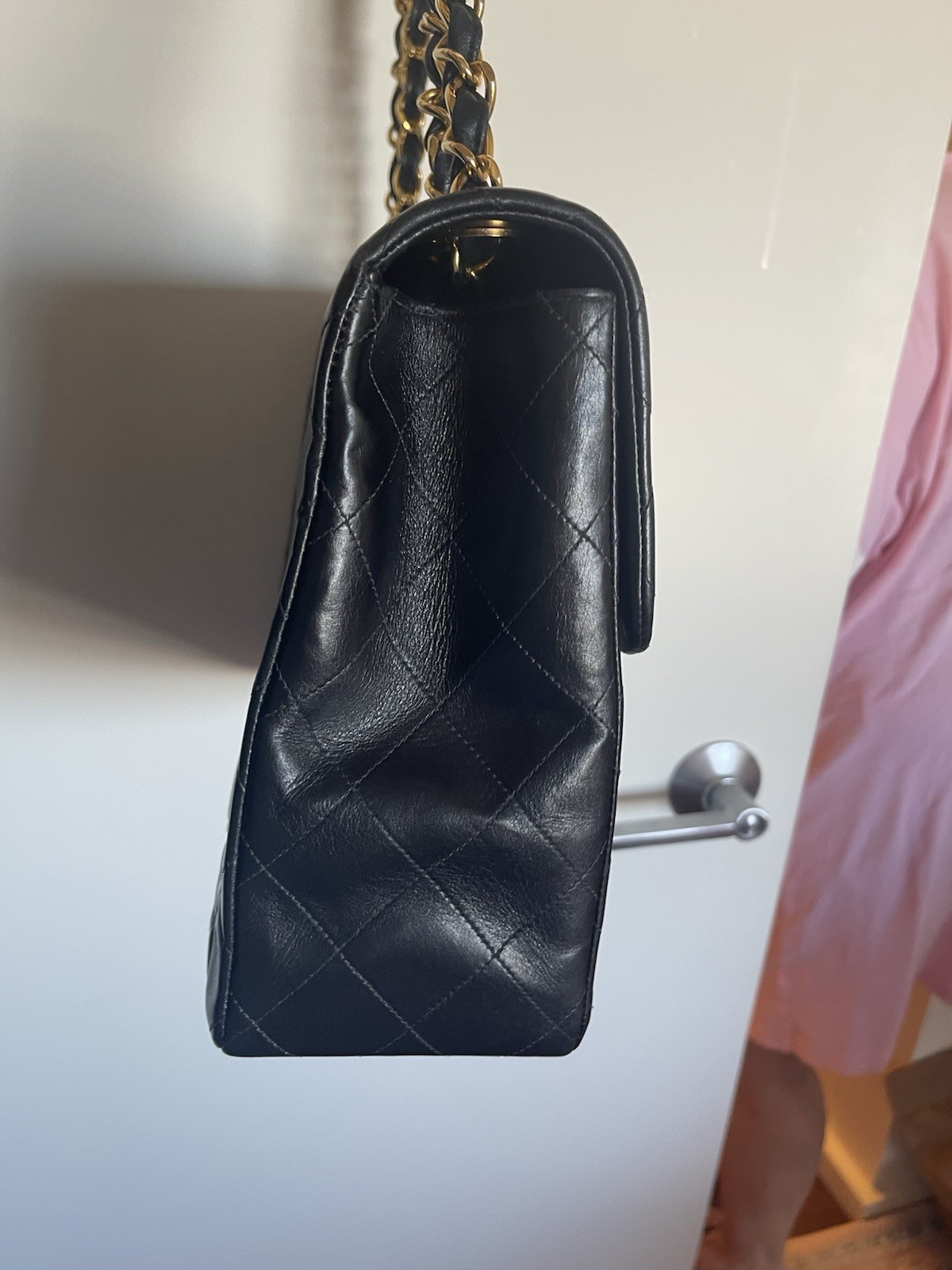 CHANEL Black Quilted Classic Flap Shoulder Bag CC Turn-Lock Gold Hardware