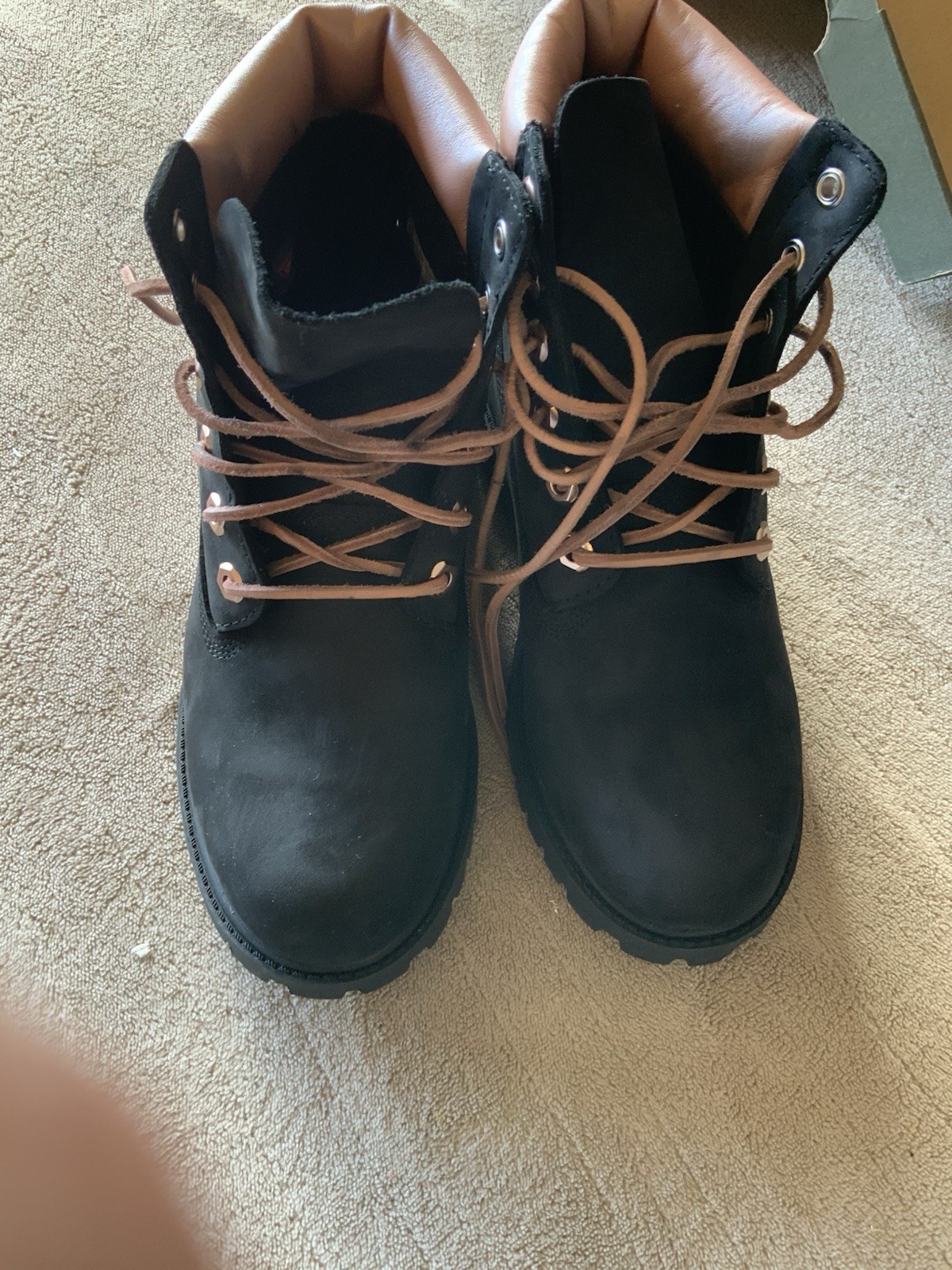 Timberland Waterproof Leather Ankle Work Boots Black/Brown Lace-Up US 4.5 EU 37