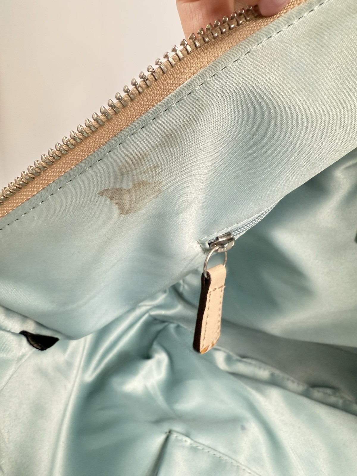 COACH Madison Shantung Chainlink Sophia Satchel Silver Bay Mist Leather/ Fabric