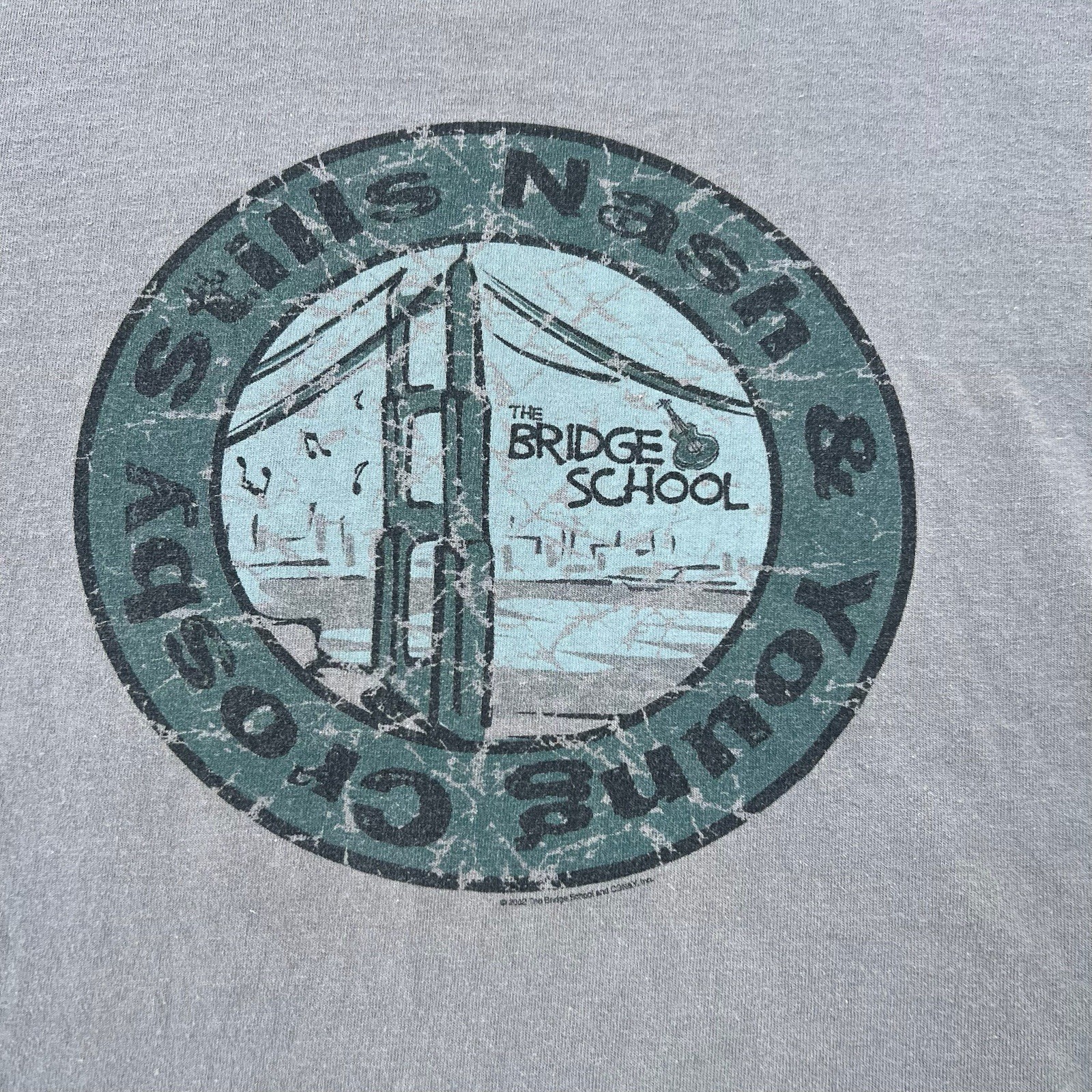 Vintage Crosby Stills Nash & Young T-Shirt Men’s M The Bridge School Ringer Y2k