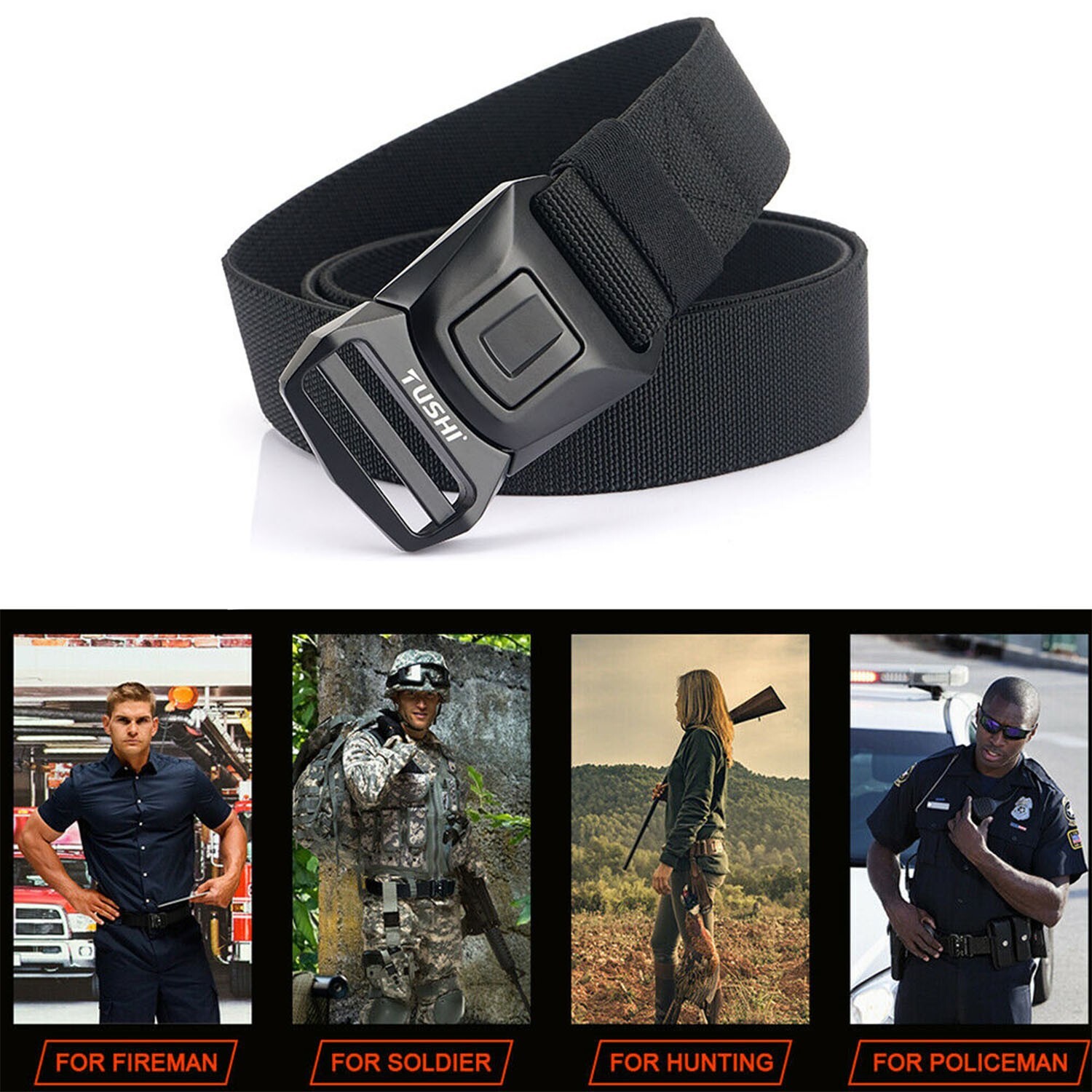 Lightweight Rigid Nylon Belt: Instant-Release Alloy Buckle, Breathable Comfort