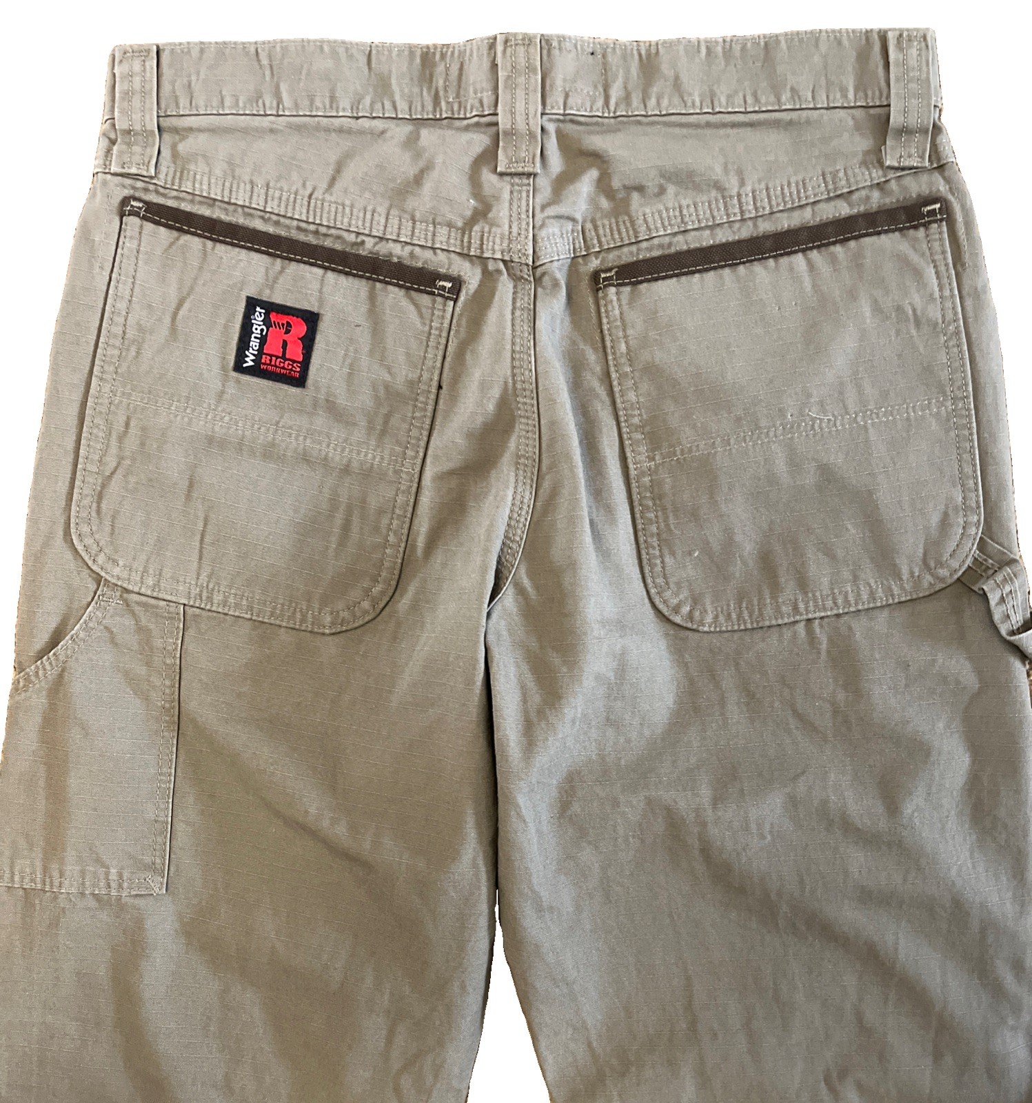 Wrangler Riggs Workwear Men’s Carpenter Pants 31×30 Cotton Tan Ripstop Fabric