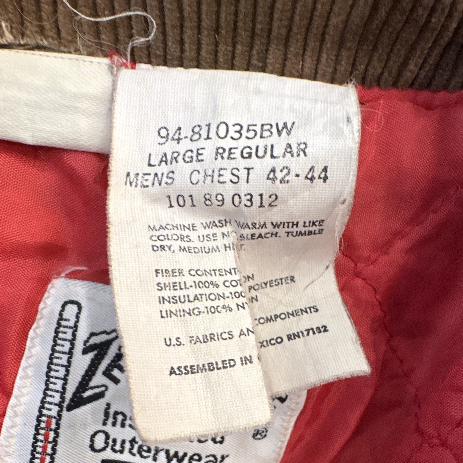 Walls Zero-Zone Insulated Brown Canvas Coveralls Men’s L Regular 94-81035BW