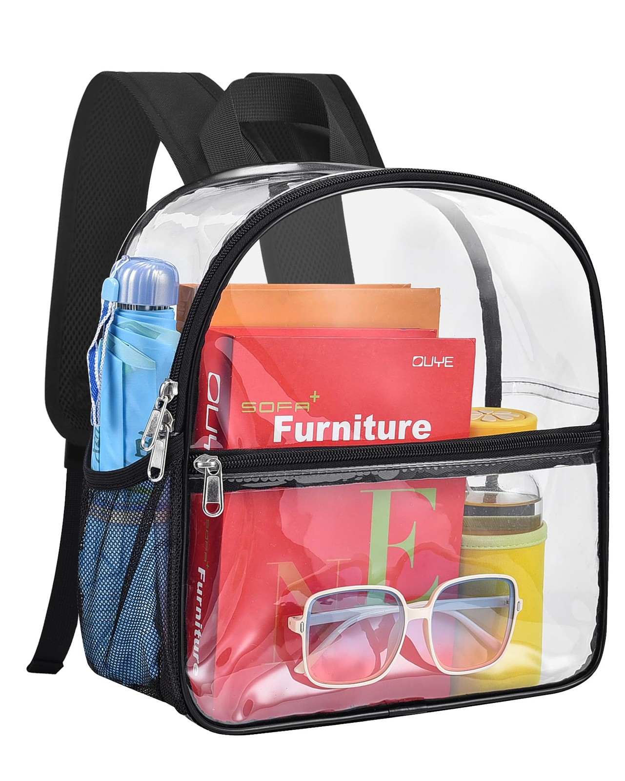 Paxiland Clear Backpack Stadium Approved, 12×10.5×6 Inches Clear School Bag