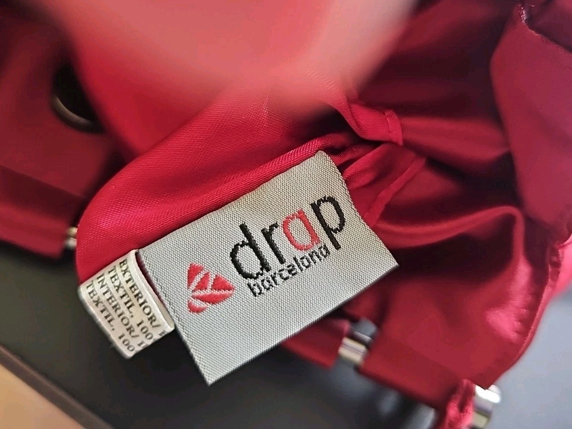 Drap Vintage Red Beaded Front Evening Bag Approx 11×8 Polyester Made In Spain