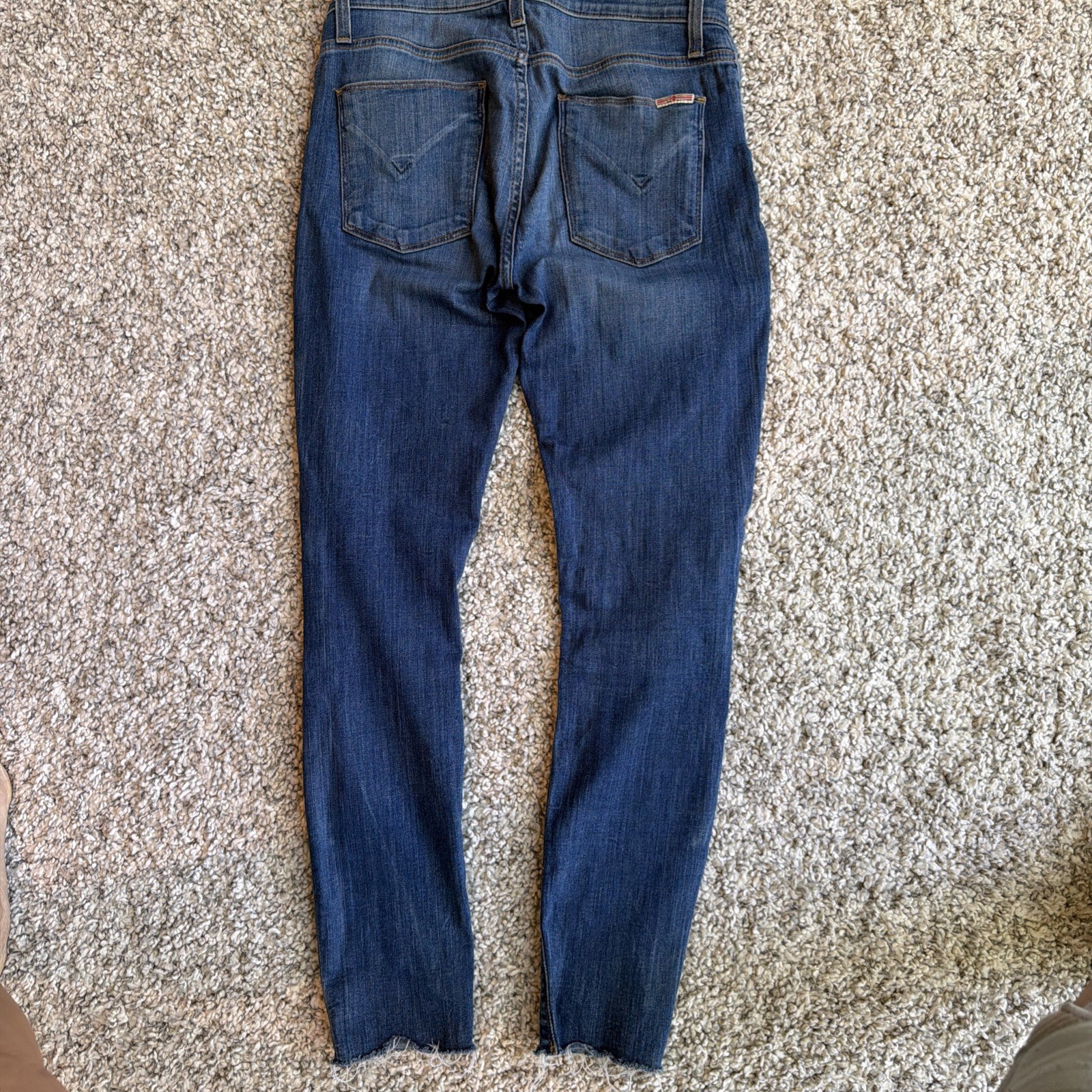 Hudson Nico Mid Rise Super Skinny Jeans Womens 27 Blue – Raw Hem Ankle