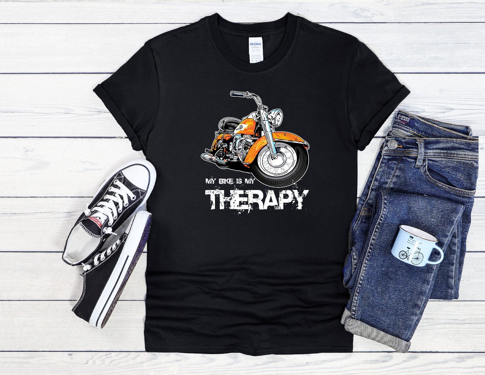 Biker Therapy T-Shirt Motorcycle Art Men Women Unisex Shirt Hoodie Baseball 4242