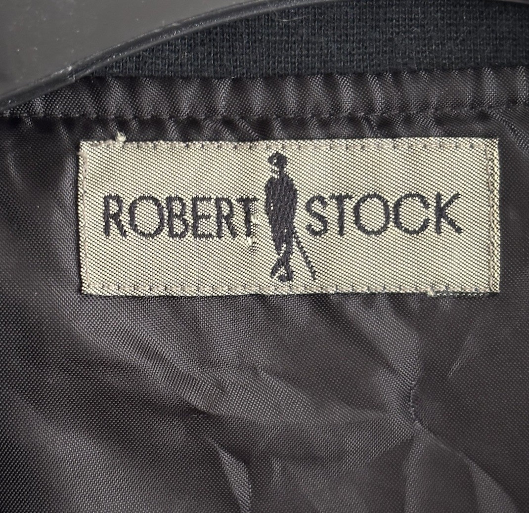Robert Stock Men’s Black 100% Silk Nylon Lined Quilted Zip Vest Size S