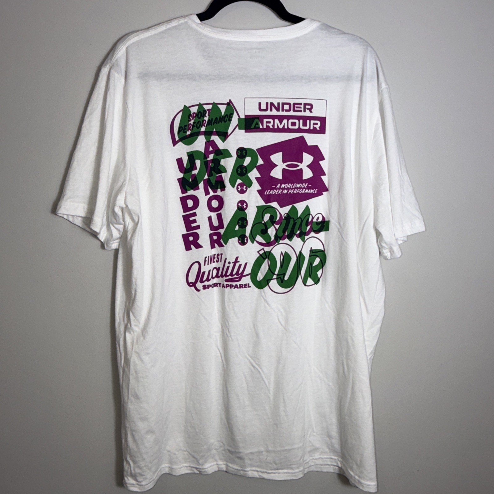 Under Armour Men’s Extra Large XL Vintage Type T-Shirt White Loose Fit NWT