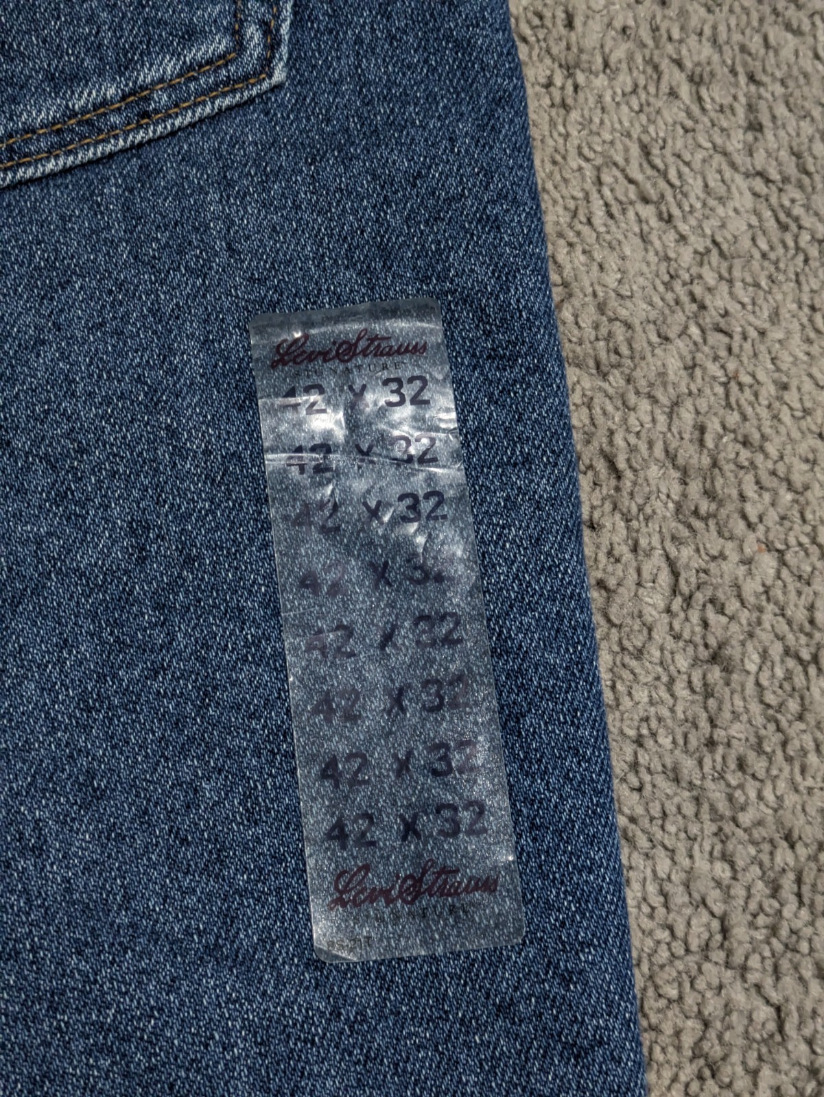 NEW Vintage Levi’s 540 Relaxed Fit Blue Jeans Men’s Sz 42×32 Brown Tab Flex 90’s