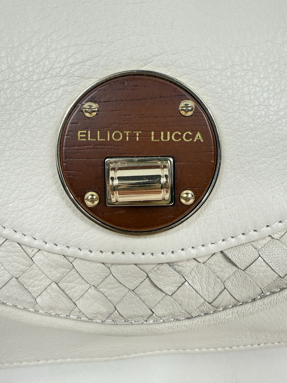 Elliot Lucca Rojo Flap Ivory Leather Crossbody Bag
