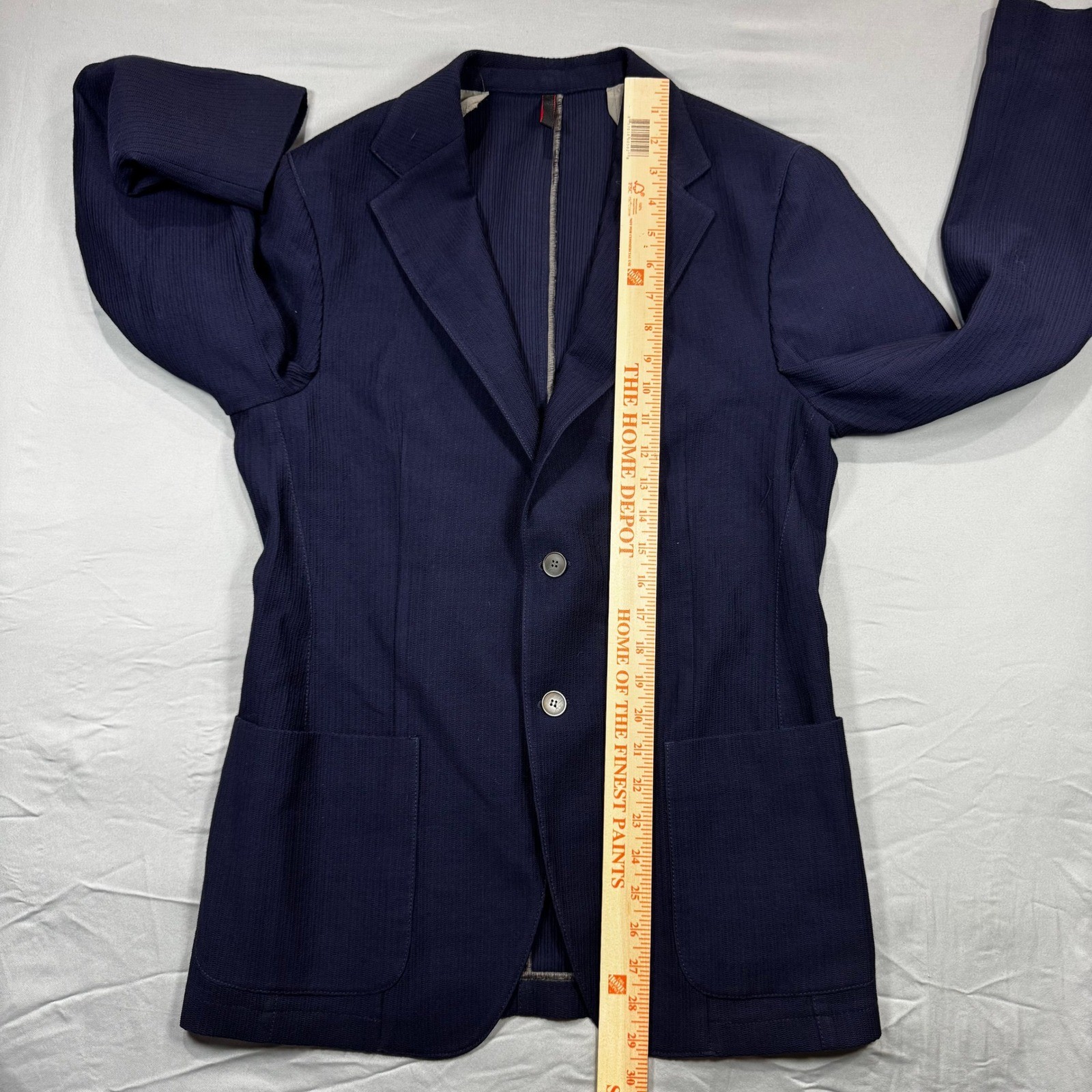 Strellson Blue Knit Coat Jacket Mens 48 Slim Business Casual Preppy Academia