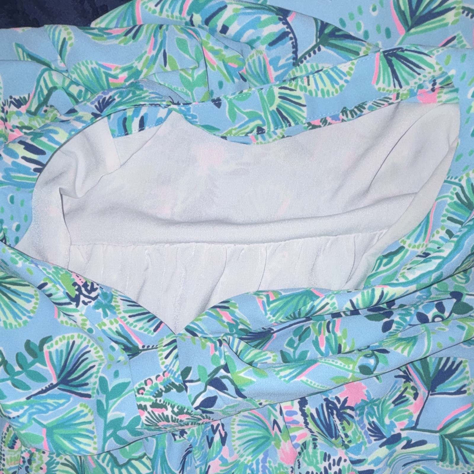 Lilly Pulitzer Women’s M Tropical Floral V-Neck Long Sleeve Lined Dress