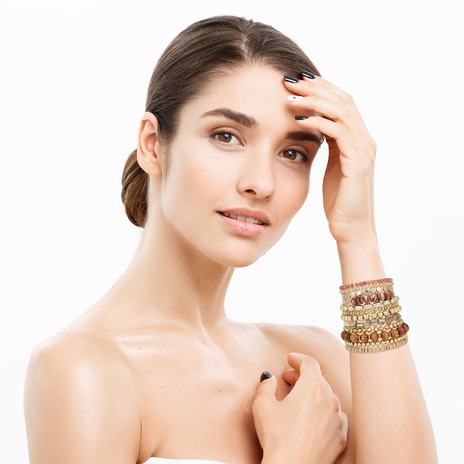 Mikovivi 12pcs Bohemian Stackable Medium, as shown in the detailed picture