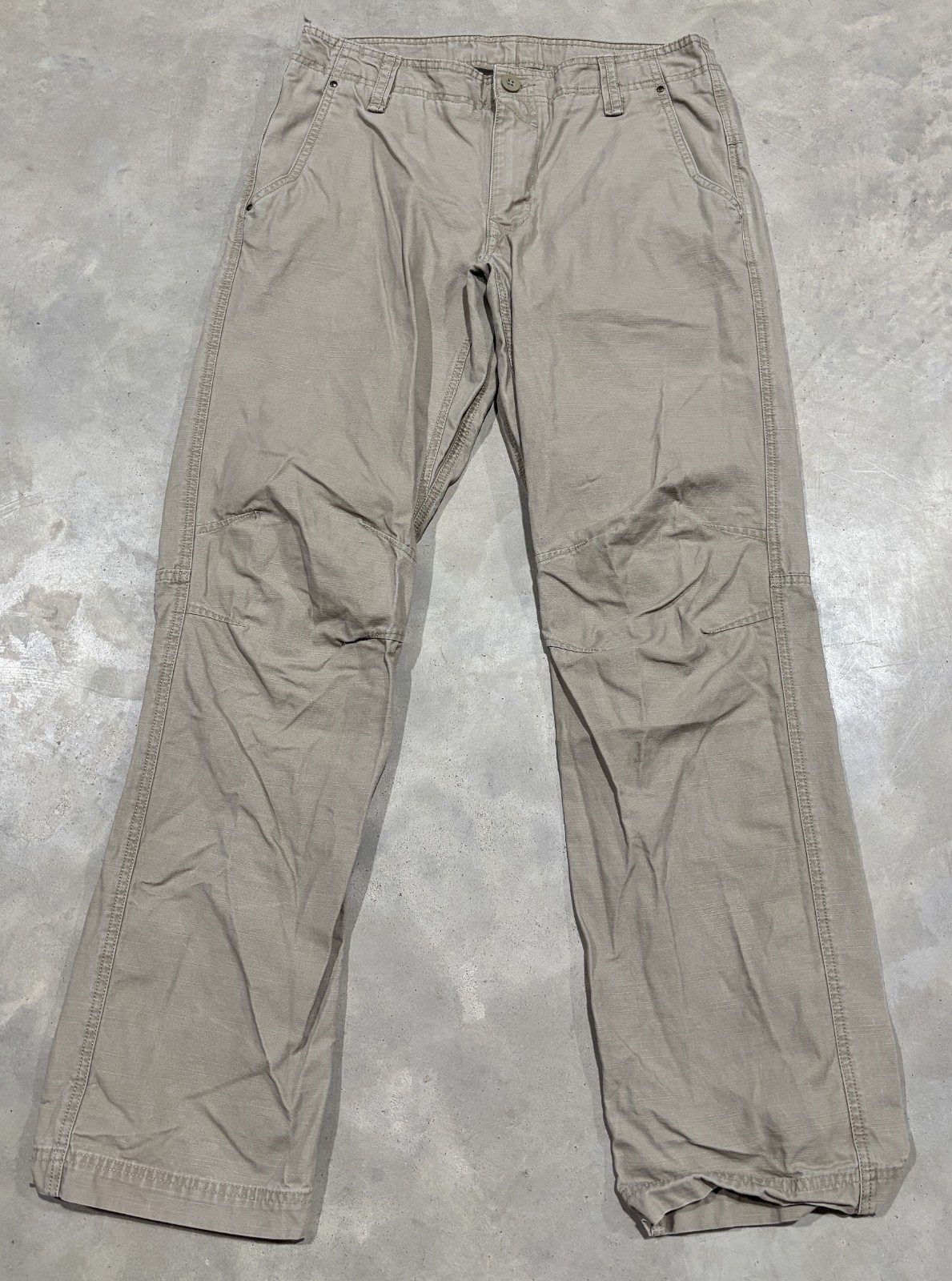 Marmot Straight Leg Reinforced Knee Reguar Fit Jeans Hiking Mens 32×32 1/2 Beige
