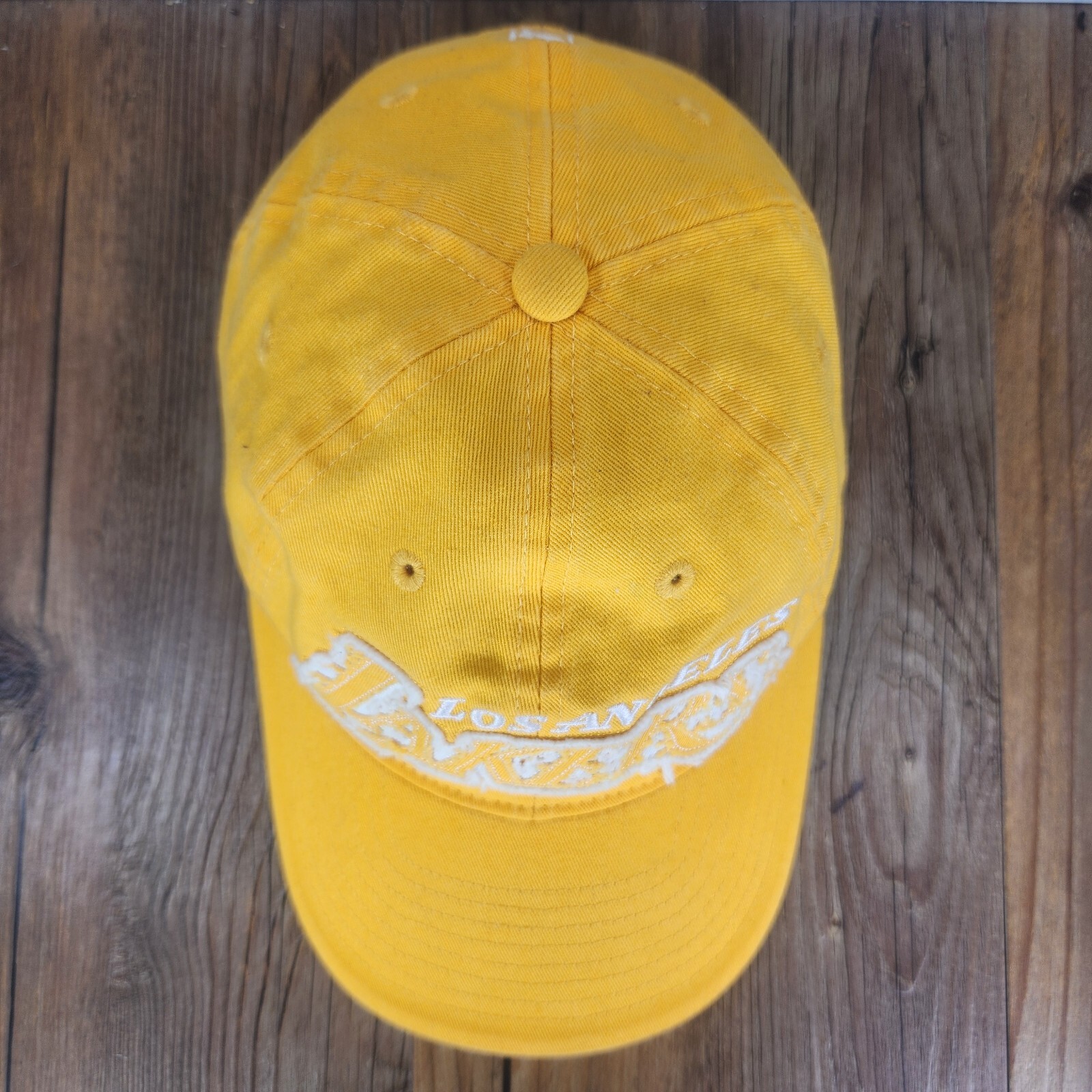 Los Angeles Lakers Adidas 2012 Hat Cap Strapback Yellow Spell Out Frill NBA Logo