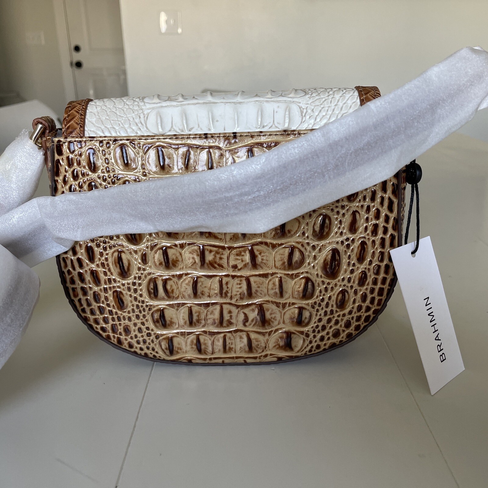 NWT BRAHMIN Briar crossbody, Coconut Milk Tabor, Melbourne genuine leather, $285