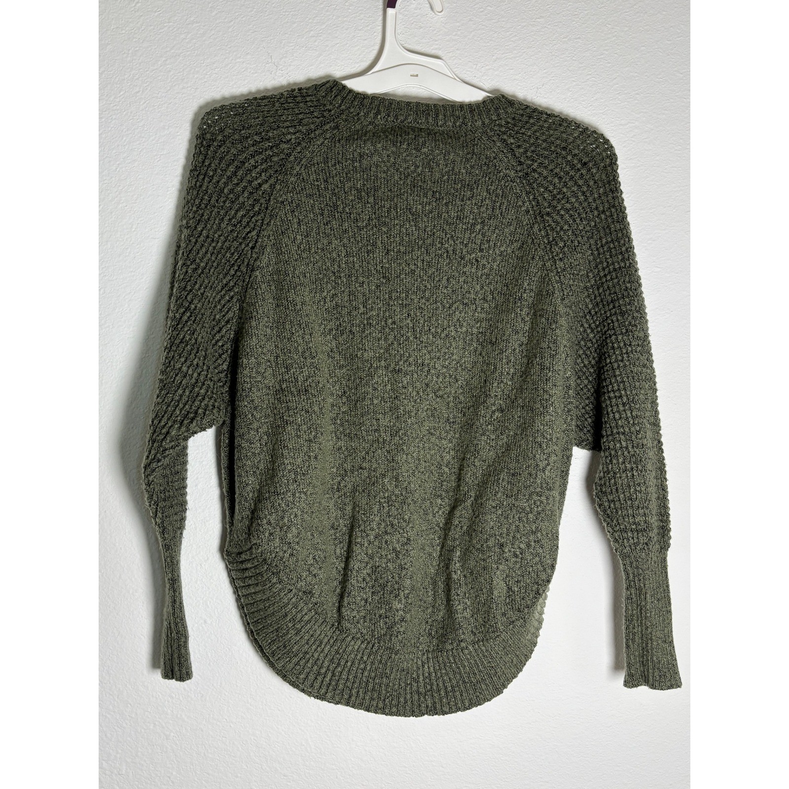 Rue21 Womens Olive Green Marl V-Neck Dolman Sleeve Knit Sweater XS