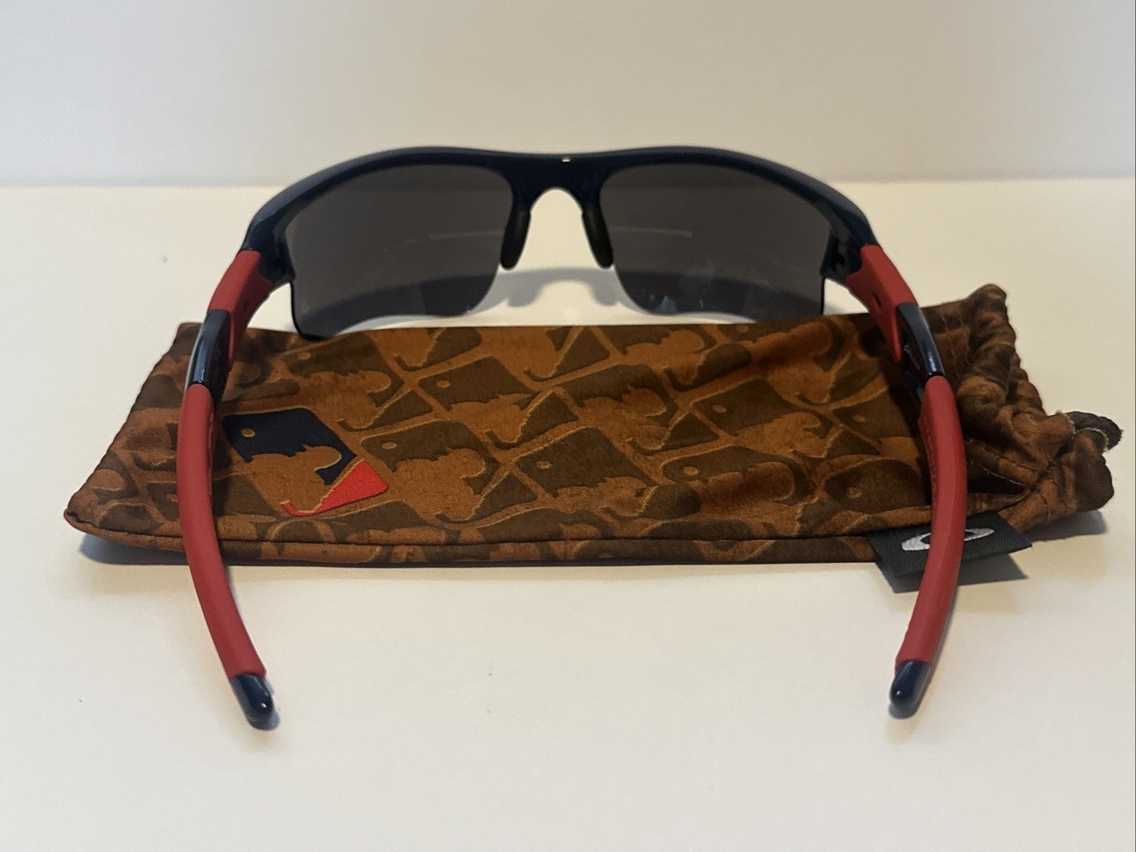 Rare Oakley Flak Jacket XLJ Special Edition MLB Sport Sunglasses Blue Red-24-068