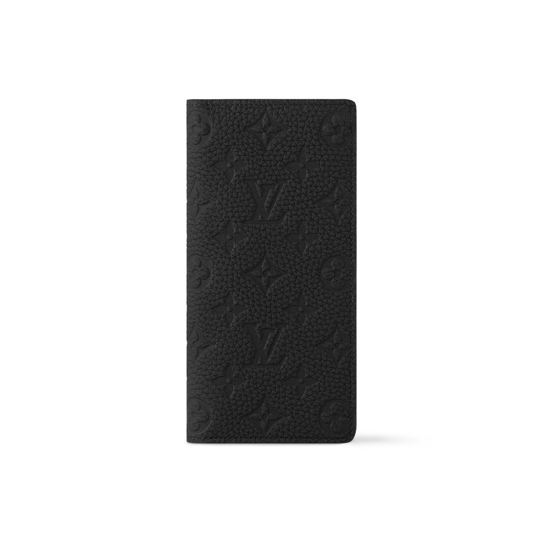 LOUIS VUITTON long leather wallet with multiple card slots men 3.9×0.79×7.48 in