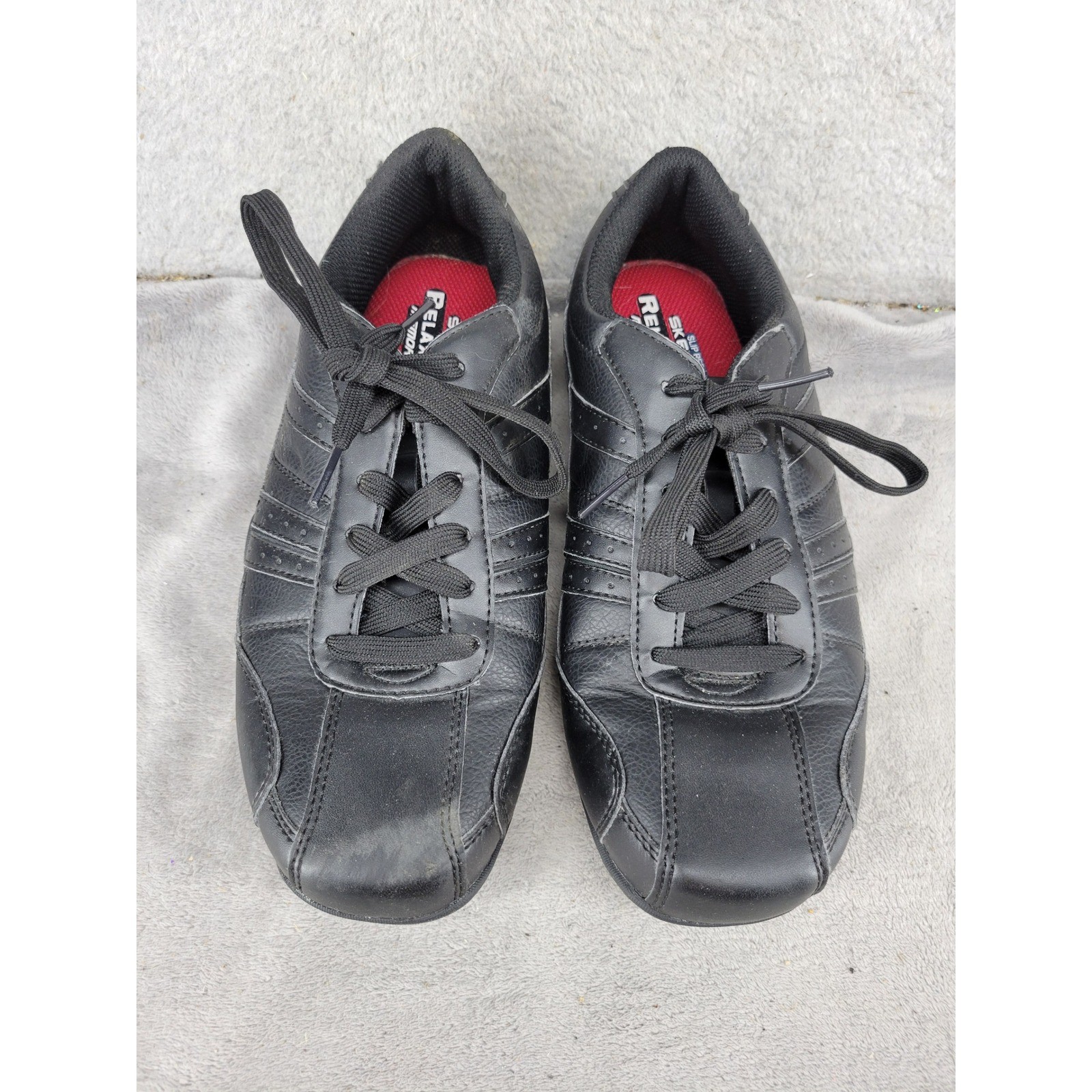 Skechers Relaxed Fit Memory Foam Slip Resistant Work Shoes Black Mens Sz 8.5
