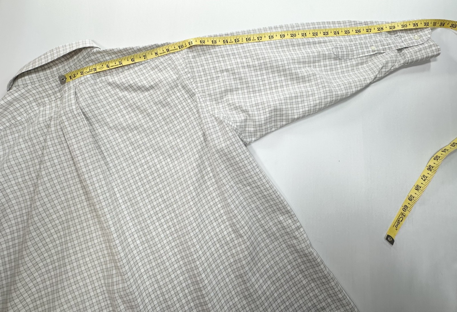 Corporate Image Tom James Check Tailored Oxford Brown Men XL