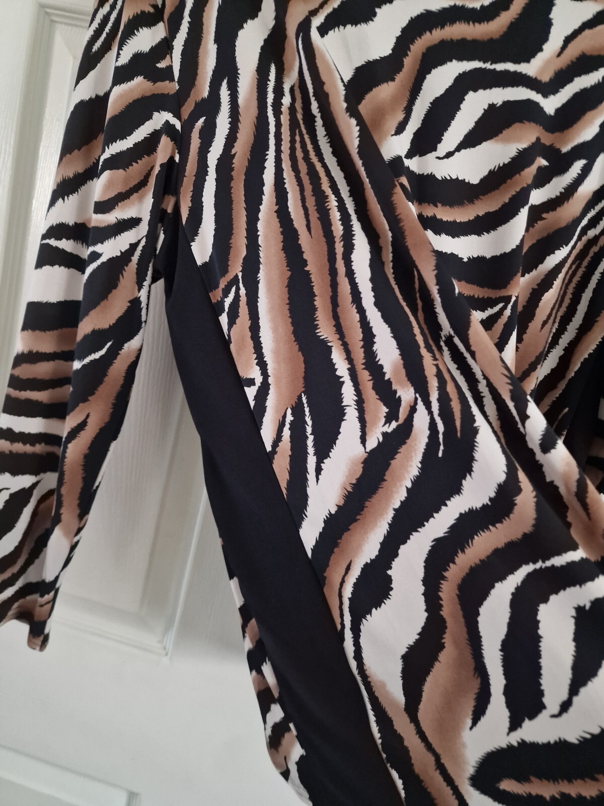 Firenzaa LADIES ANIMAL PRINT STRETCH Longline Cowl Neck TunicTop Size L BNWT#15