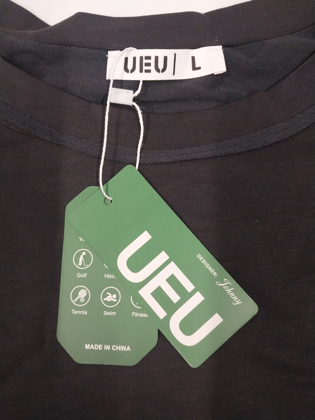 UEU Womens Active Gym Training Outdoor Sports Workout Shirt Gray Size L