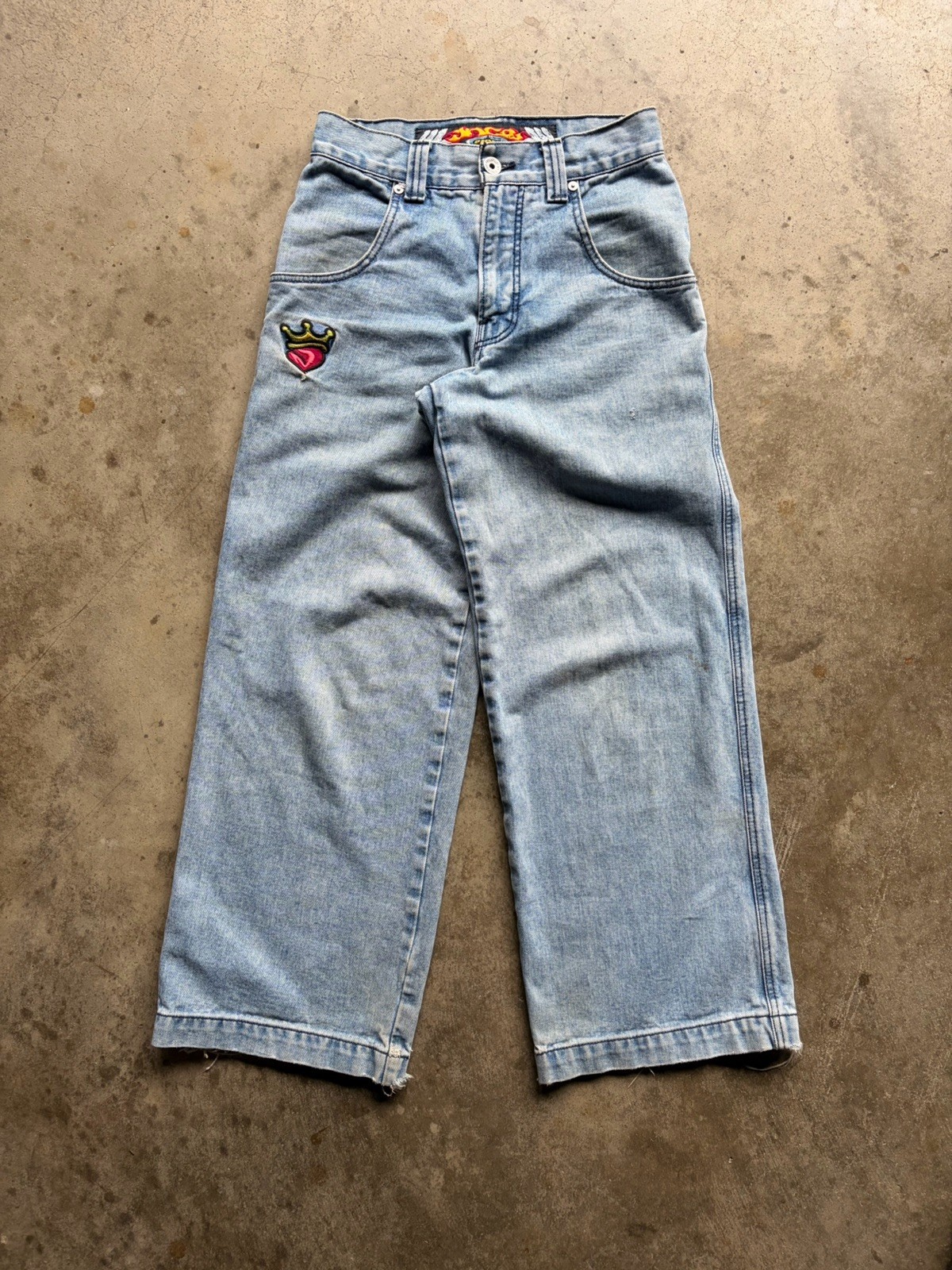 JNCO Pipes Jeans 29×30 Blue Denim Pants Wide Leg Baggy Light Wash