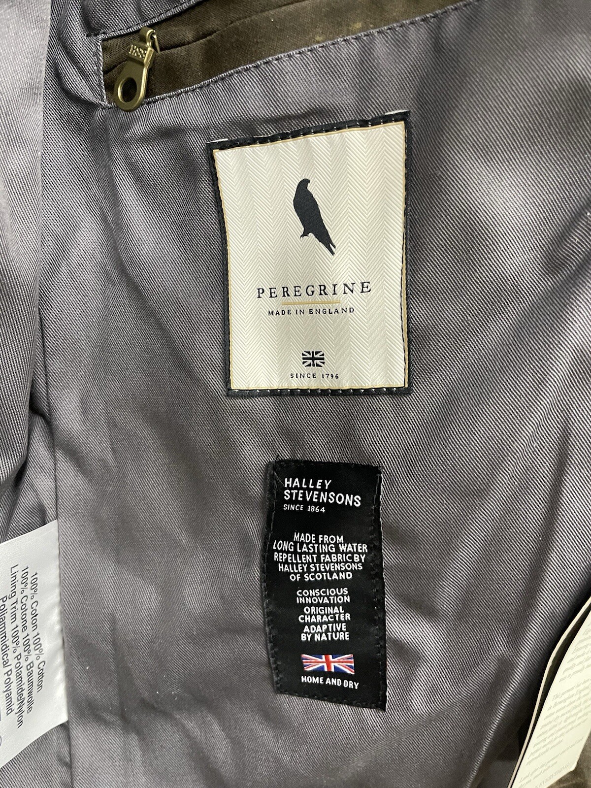 PEREGRINE Bexley Waxed Water Resistant Cotton Jacket Brown Choose Size NWT