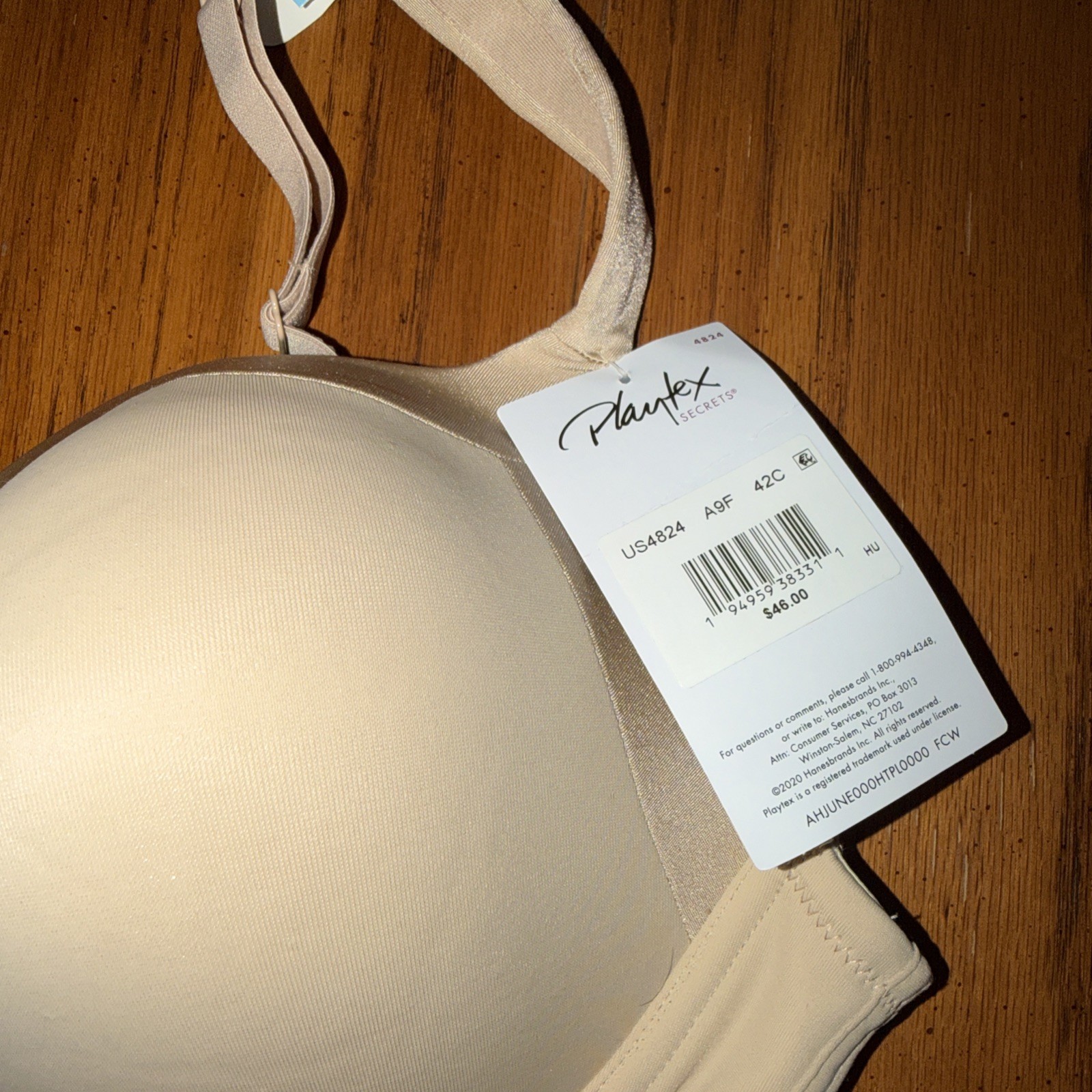 Playtex Secrets Shapes and Supports WIRE FREE Bra 4824 – Satin Nude – Size 42C