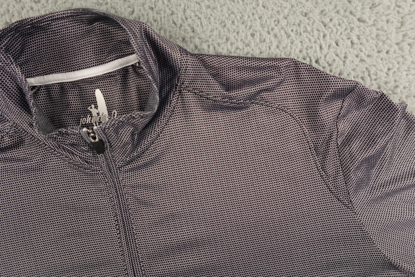 Johnnie-O Pullover Mens Large Black 1/4 Zip Geometric Golf Performance Jersey