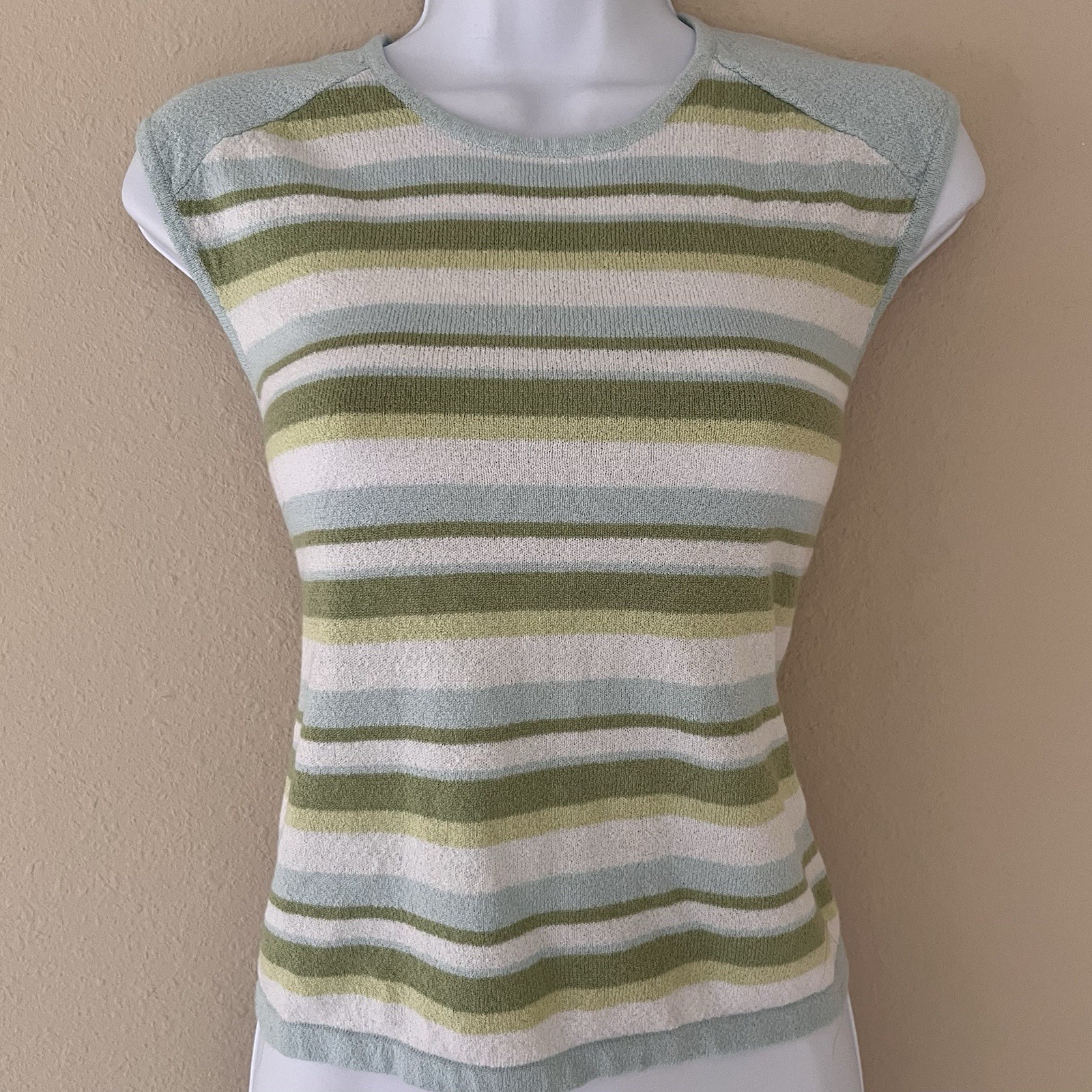 Vintage Y2K Xhilaration Sleeveless Sweater Top Sz XL Striped 90s Indie Soft Girl