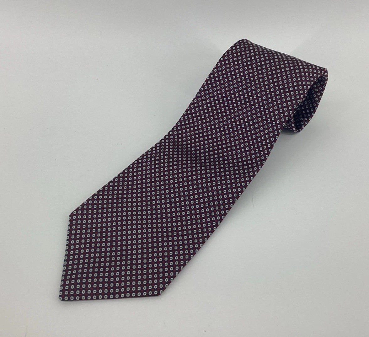 Lauren Ralph Lauren Silk Tie Red Blue Necktie 57”long 3 3/4 Wide