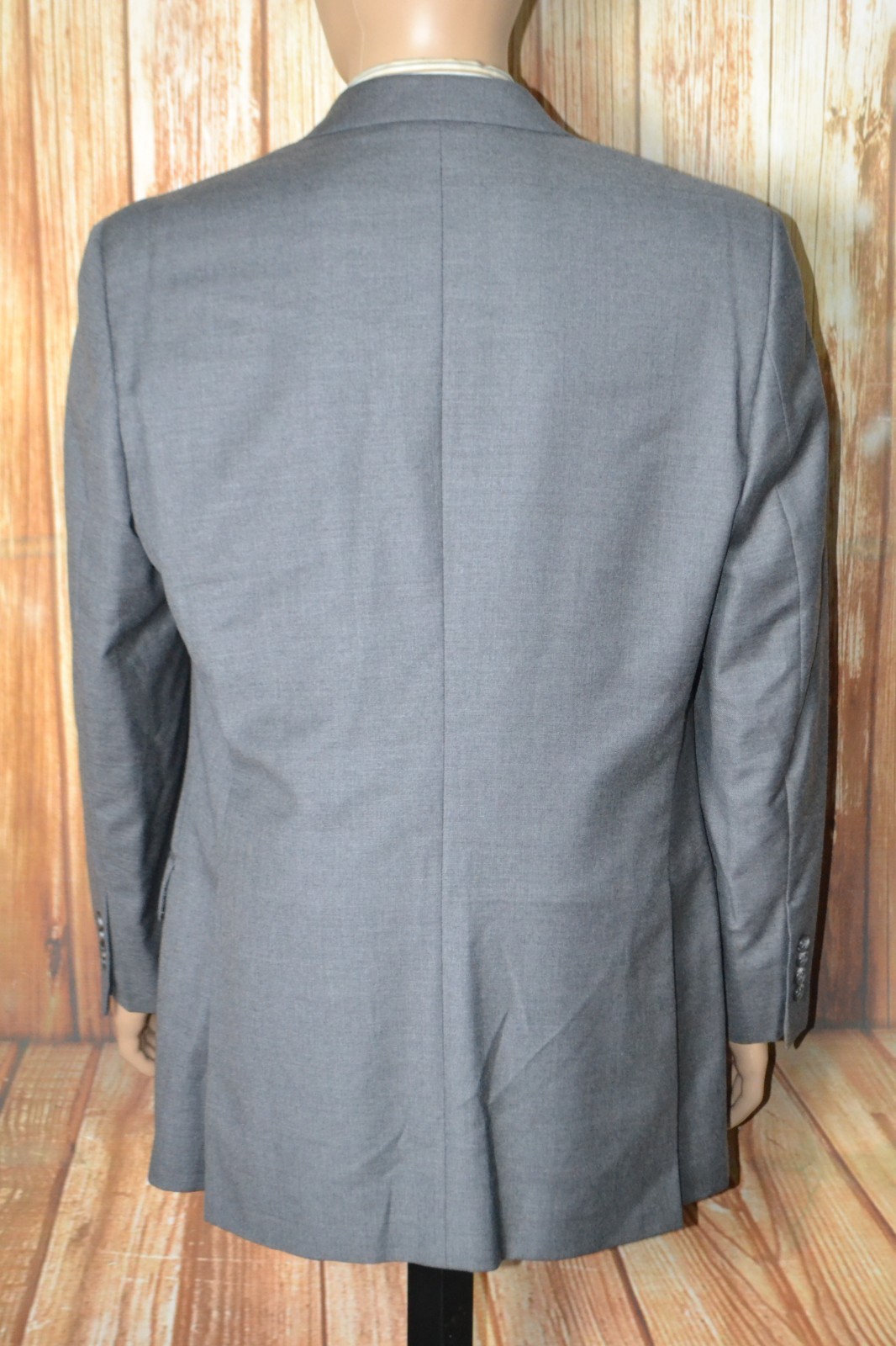 Pronto Uomo Men Angelico Super 100s Gray 3 Button Suit Sz 42R Wst 36×30